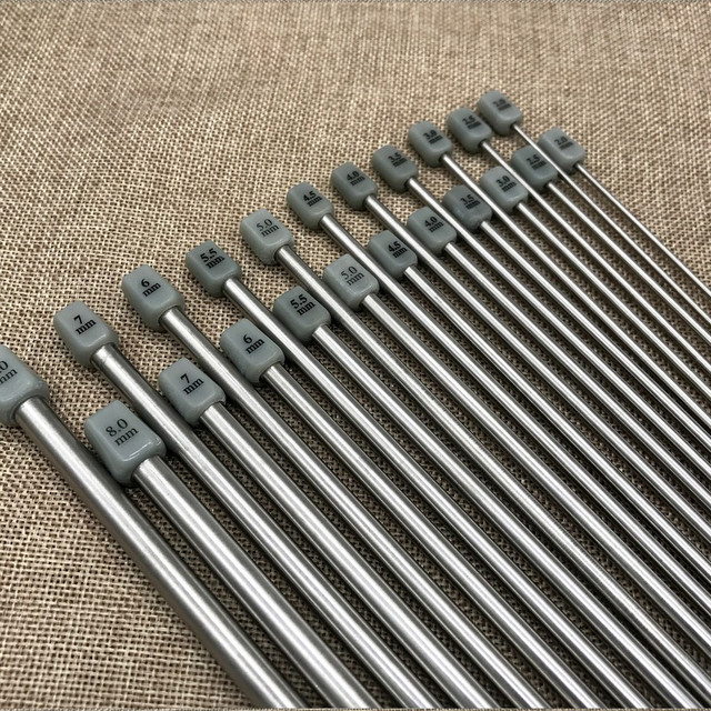 22pcs 35cm Long Knitting Needles Stainless Steel Straight Single